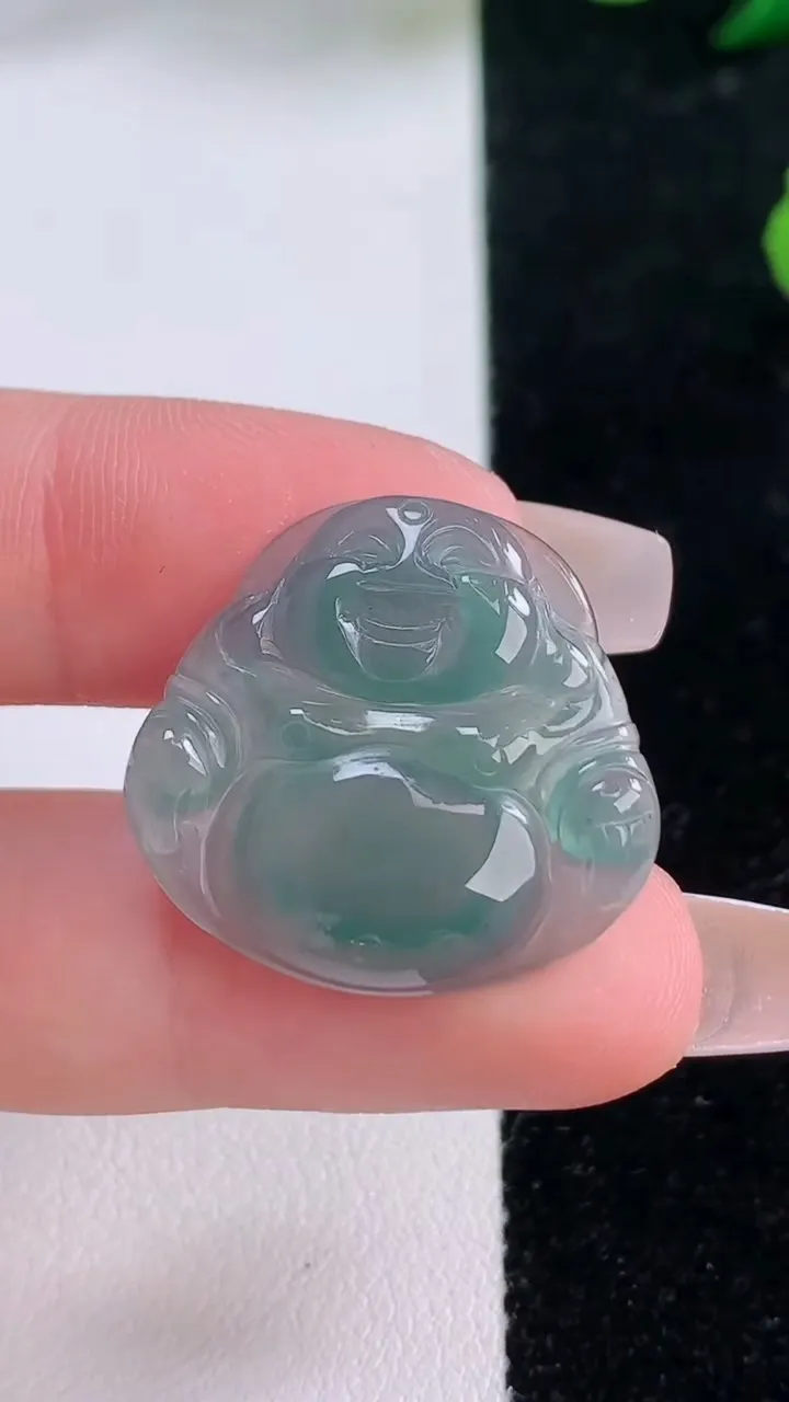 天然A货翡翠佛公吊坠，尺寸23-24.6-4，重:3.40g
12月6日
