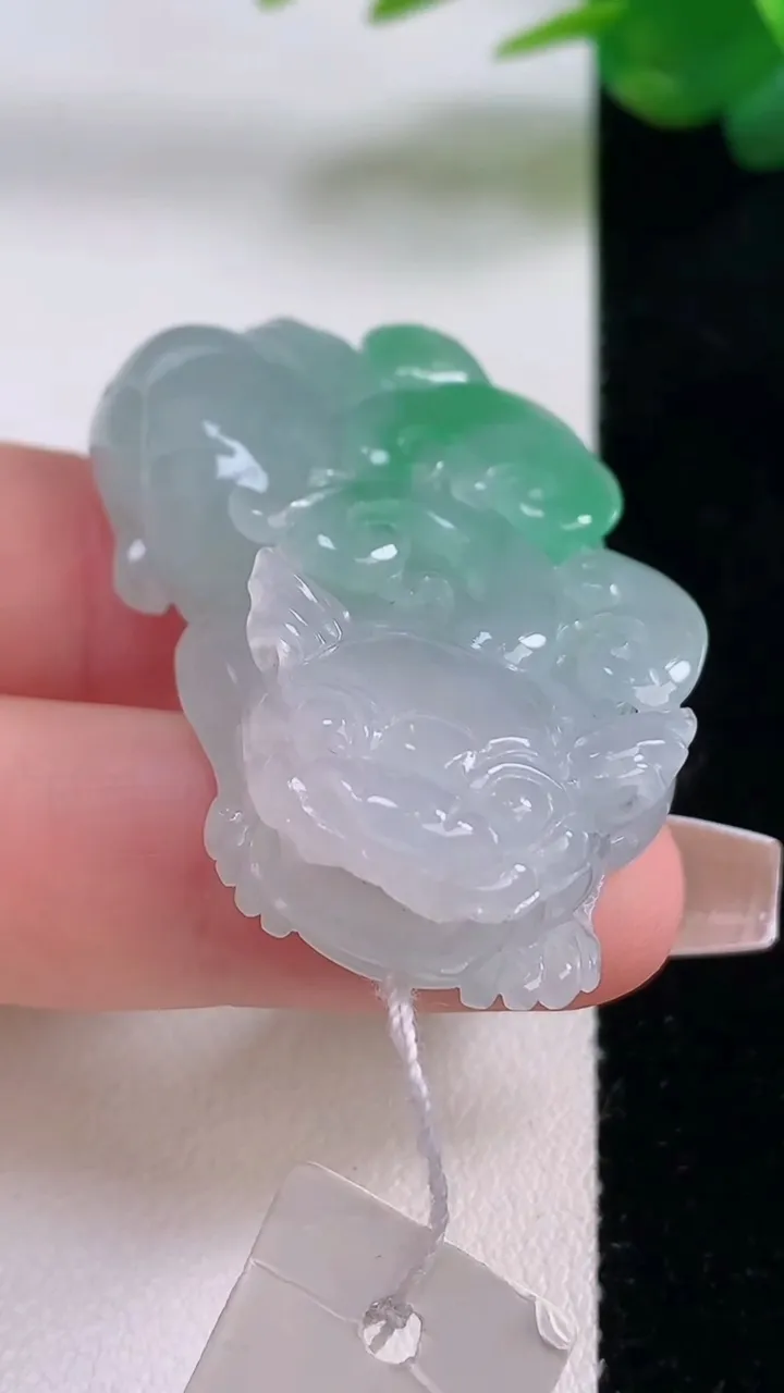 天然A货翡翠貔貅吊坠，尺寸45.5-25-12，重量:28.58g
12月6日