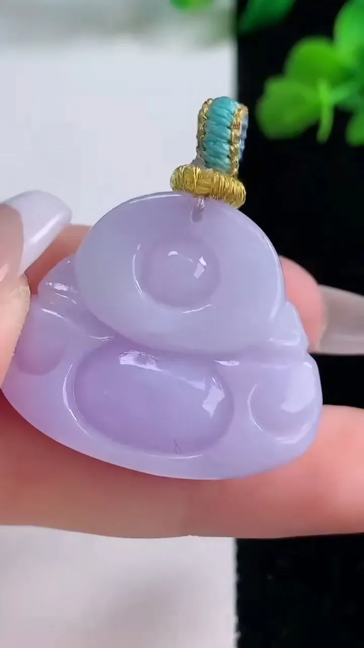 天然A货翡翠紫罗兰佛公吊坠，尺寸27-31.3-11.7，重量:17.23g
12月8日