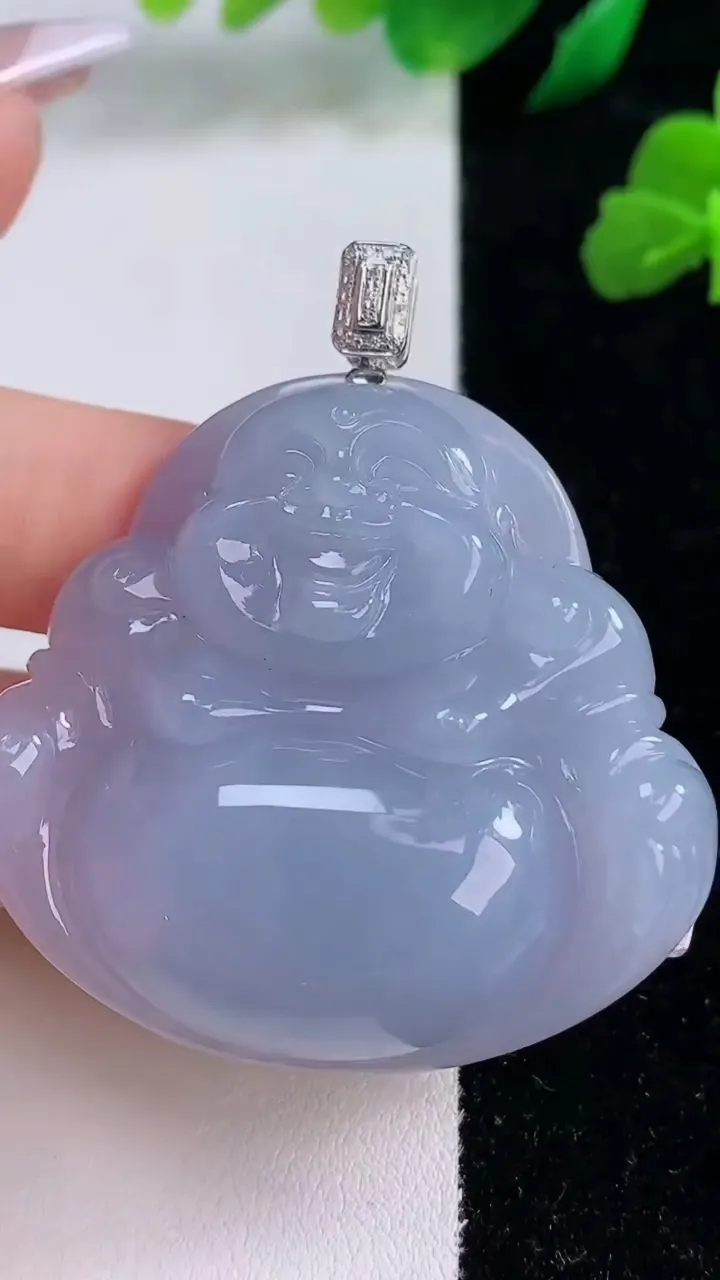 天然A货翡翠18K金紫罗兰佛公吊坠，尺寸44.8-47.8-10，重量:35.01g
12月8日