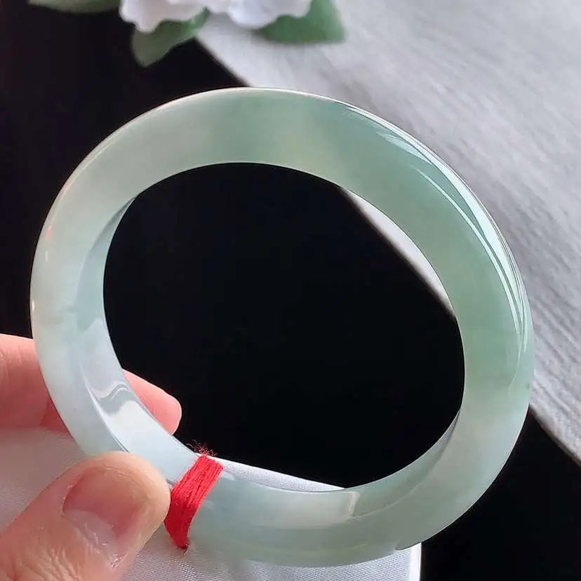 a货翡翠老坑冰种晴水正装正圈手镯56-57圈口  尺寸56.8×12.6×8.8mm 1209