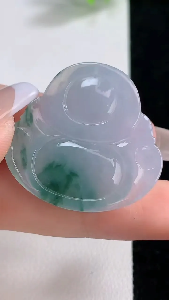 天然A货翡翠冰种飘花佛公吊坠，尺寸31.4-33-5.6，重量:9.02g
12月10日