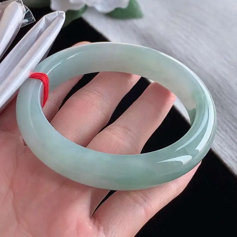 a货翡翠老坑冰种晴水正装正圈手镯56-57圈口  尺寸56.8×12.6×8.8mm 1209