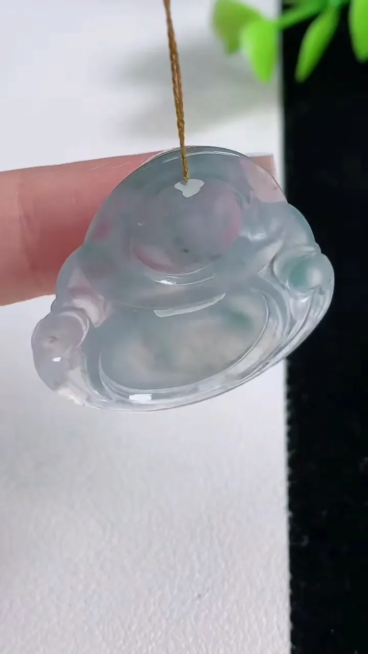 天然A货翡翠种紫罗兰飘花佛公吊坠，尺寸29.6-32.4-5.7，重量:8.12g
12月10日