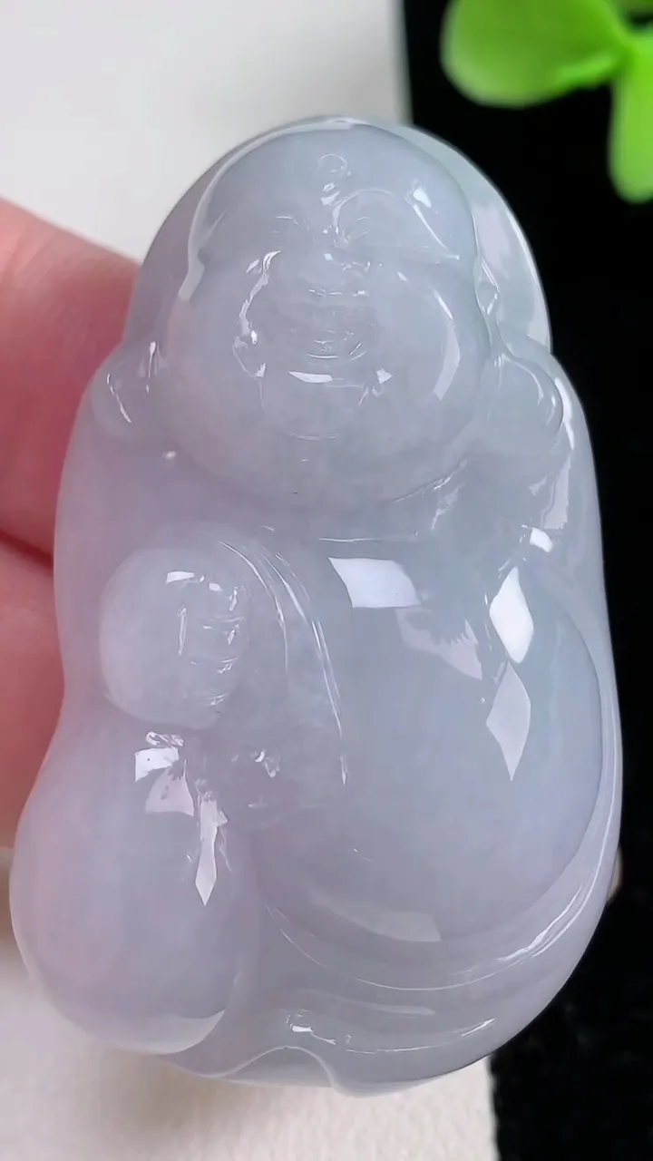 天然A货翡翠紫罗兰布袋佛吊坠，尺寸49-29.8-13，重量:37.70g
12月12日