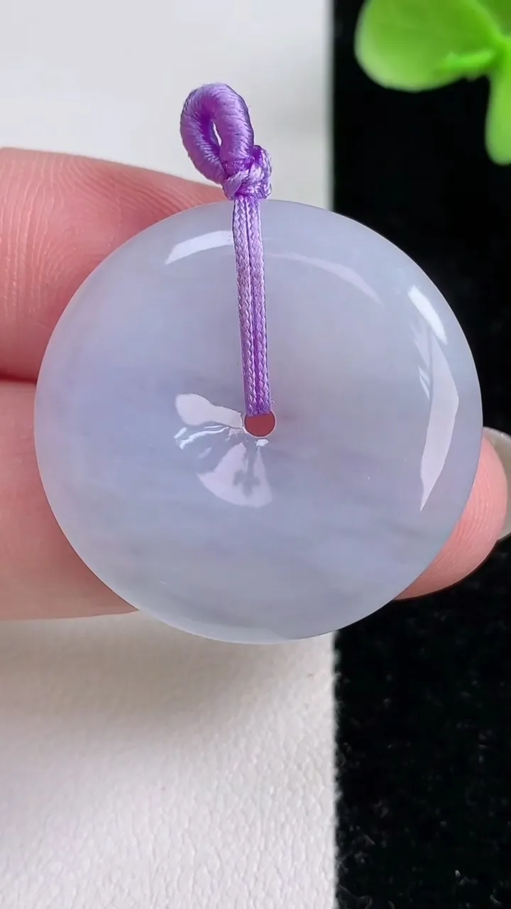 天然A货翡翠紫罗兰平安扣吊坠，尺寸30-4.8，重量:9.86g
12月14日