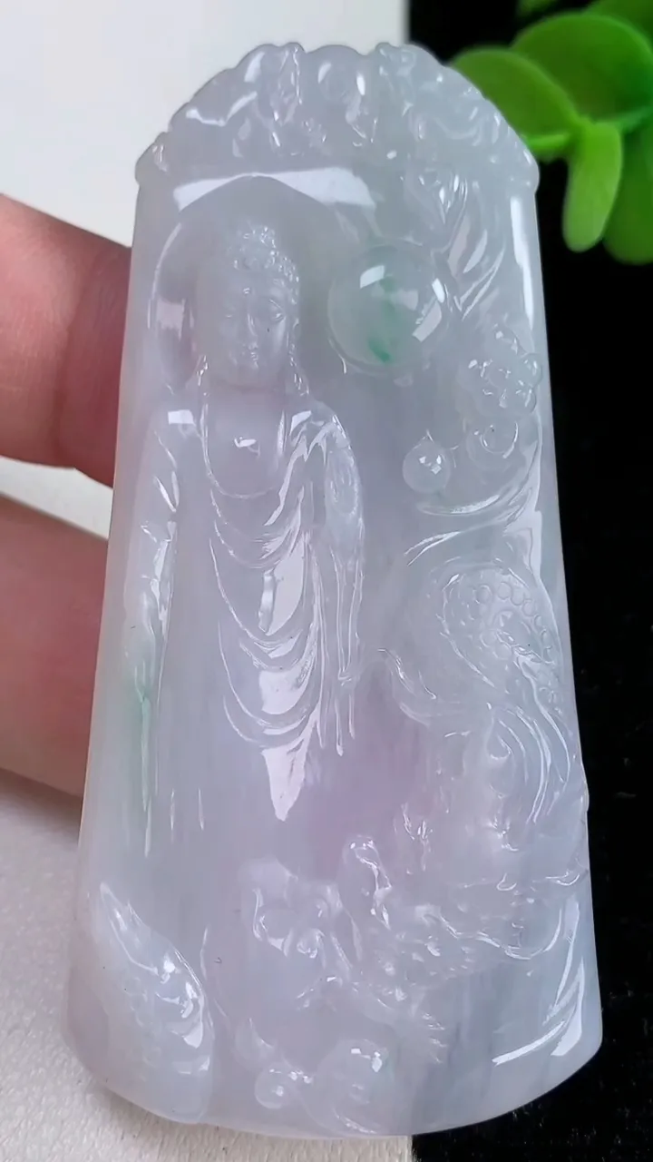 天然A货翡翠祥龙阿弥陀佛吊坠，尺寸73-35-4.8，重量:29.49g
12月14日