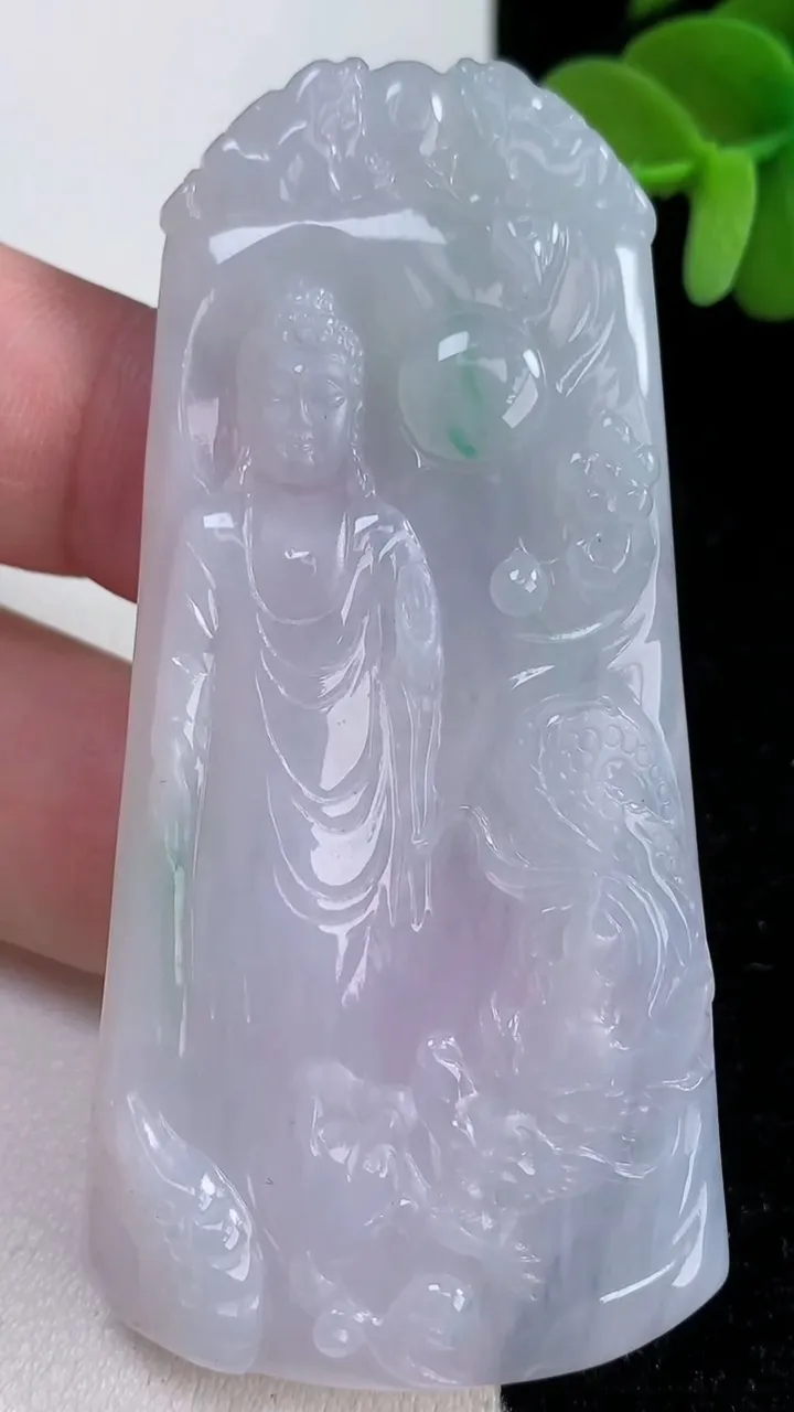 天然A货翡翠祥龙阿弥陀佛吊坠，尺寸73-35-4.8，重量:29.49g
12月14日