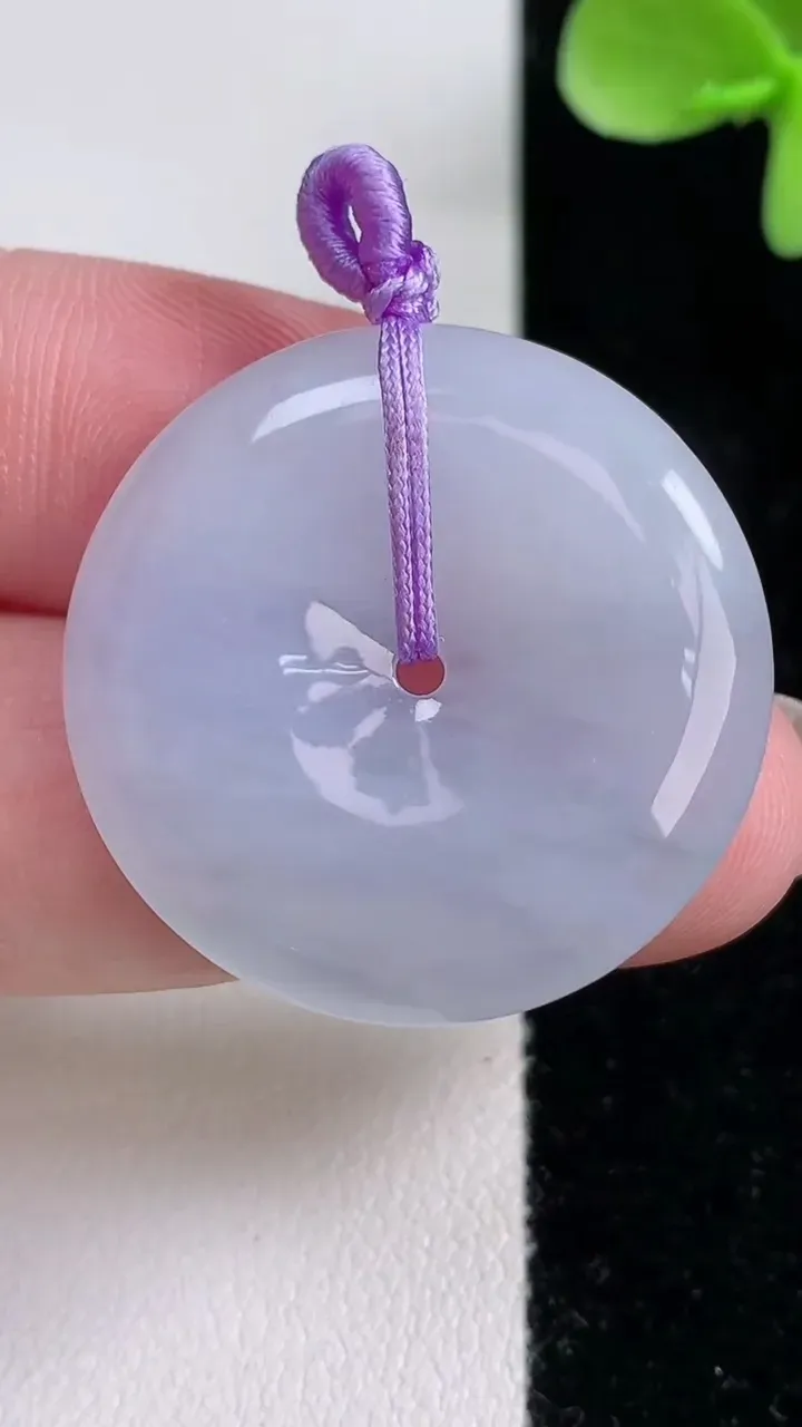 天然A货翡翠紫罗兰平安扣吊坠，尺寸30-4.8，重量:9.86g
12月14日