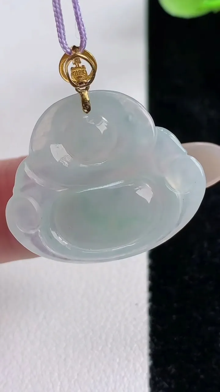 天然A货翡翠佛公吊坠，尺寸21.9-26-4.2，重量:4.12g
12月14日