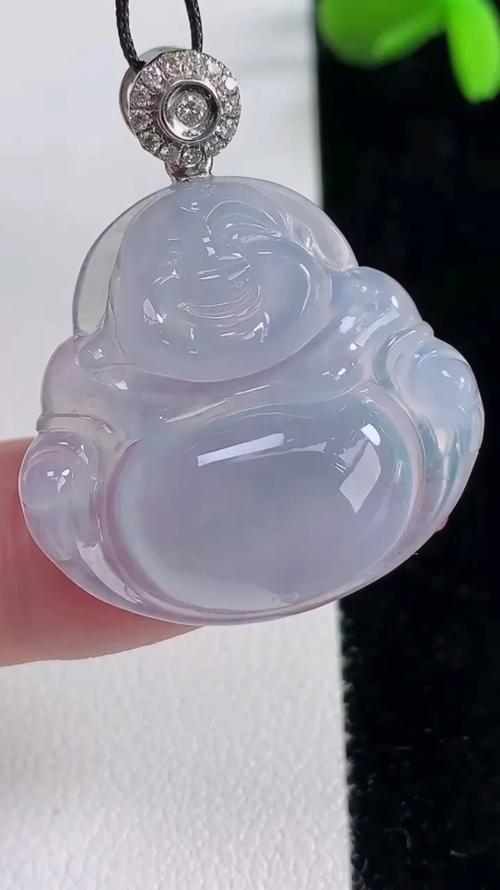 天然A货翡翠种紫罗兰佛公吊坠，尺寸38.3-40.6-6，重量:14.57g
12月16日