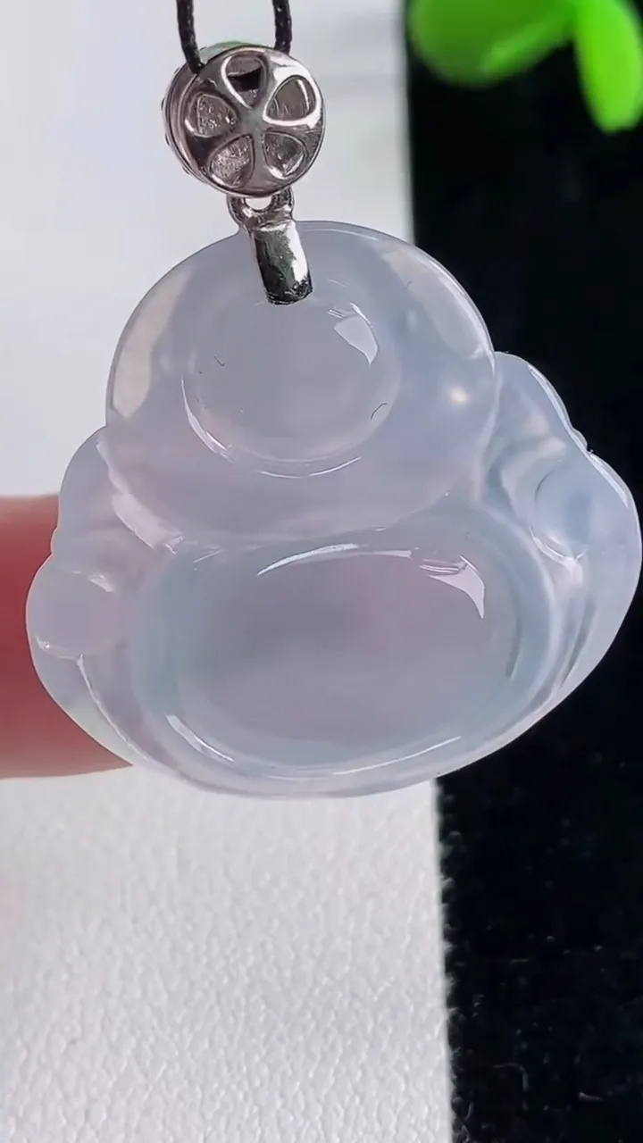 天然A货翡翠种紫罗兰佛公吊坠，尺寸38.3-40.6-6，重量:14.57g
12月16日