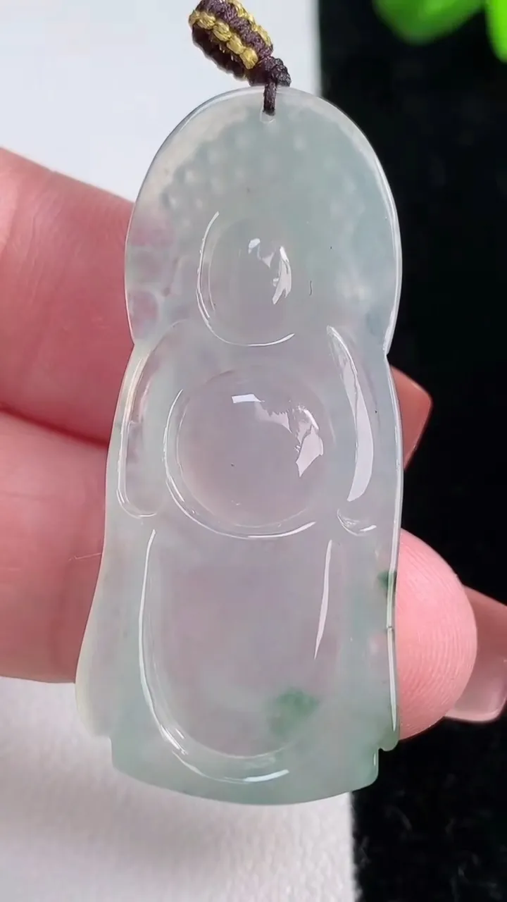 天然A货翡翠冰种飘花财神爷吊坠，尺寸44.2-20-6，重量:10.17g
12月16日