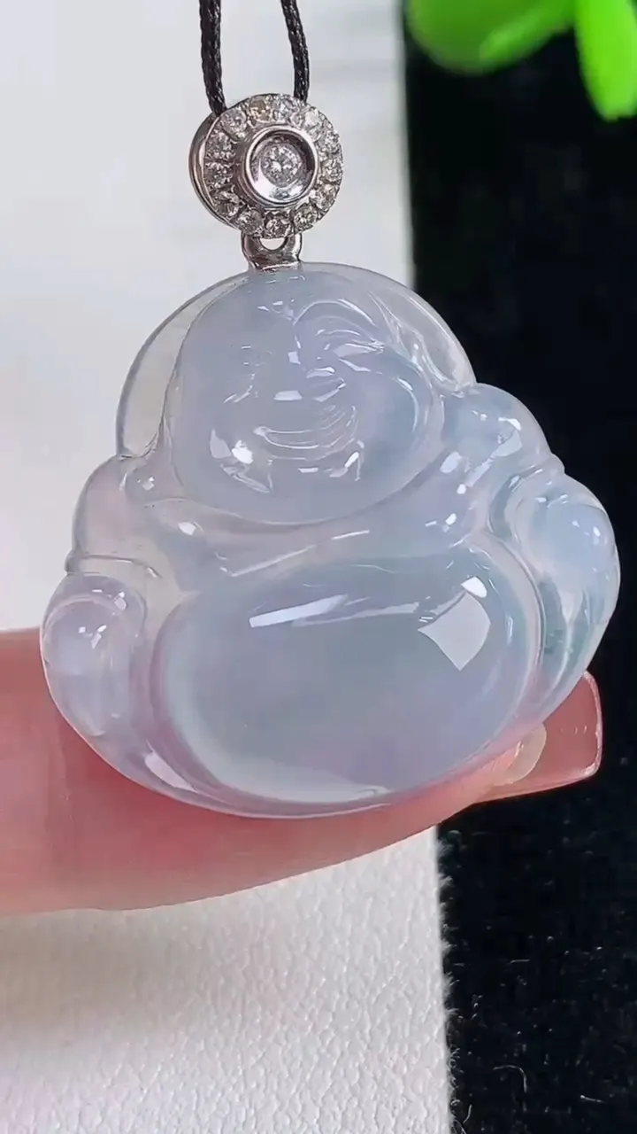 天然A货翡翠种紫罗兰佛公吊坠，尺寸26.8-28.8-5.5，重量:7.28g
12月16日