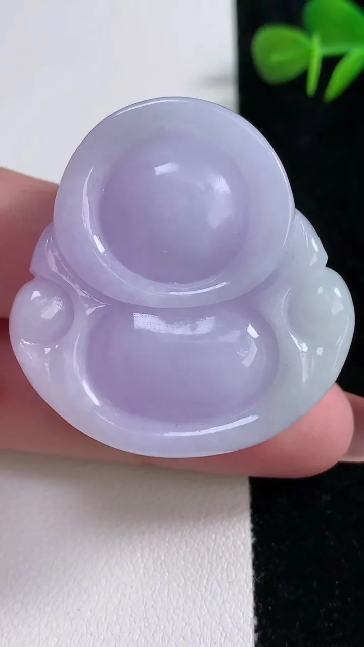 天然A货翡翠紫罗兰佛公吊坠，尺寸40.6-39.2-16.8，重量:46.49g
12月17日