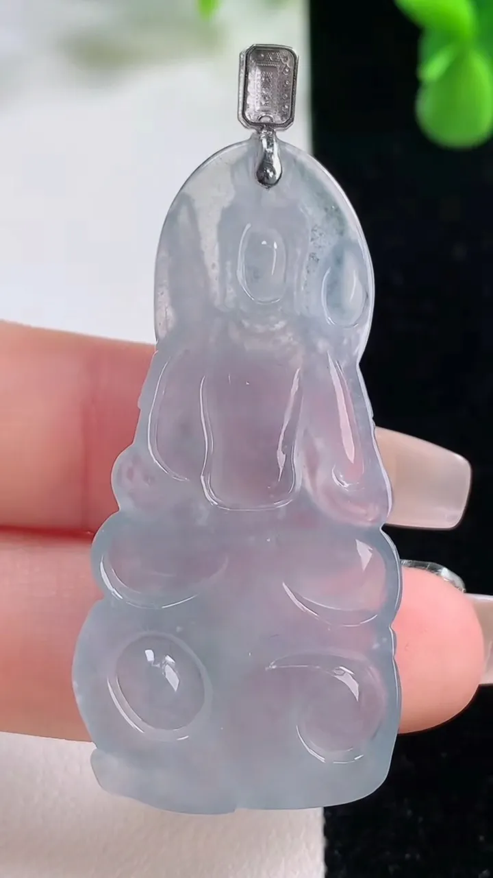 天然A货翡翠种紫罗兰文殊菩萨，尺寸48-24-4.6，重量:10.84g
12月20日