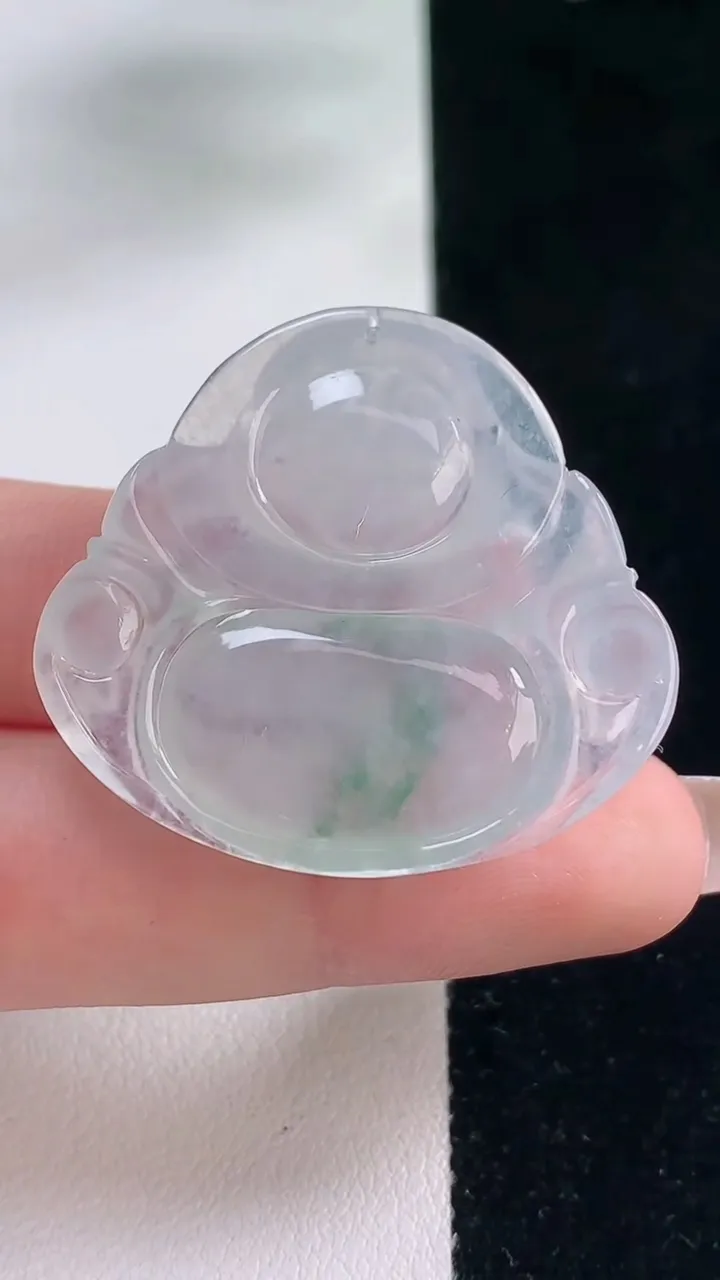 天然A货翡翠种飘花佛公吊坠，尺寸32.5-35.7-5.9，重量:10.69g
12月20日