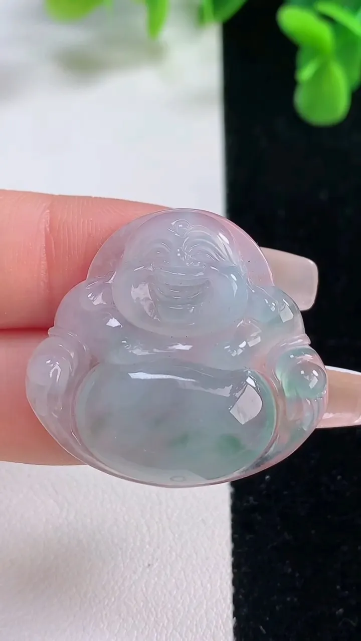 天然A货翡翠冰种飘花佛公吊坠，尺寸30.2-32.4-5.5，重量:7.63g
12月20日