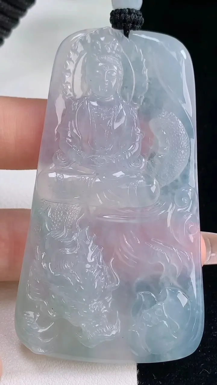 天然A货翡翠祥龙观音菩萨吊坠，尺寸71.2-39.7-4.7，重量:39.52g
12月20日