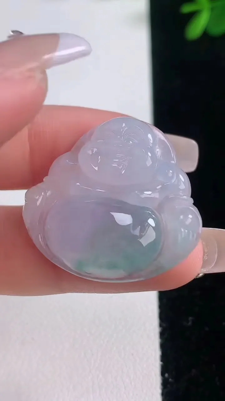 天然A货翡翠冰种飘花佛公吊坠，尺寸28-30-6，重量:7.41g
12月21日