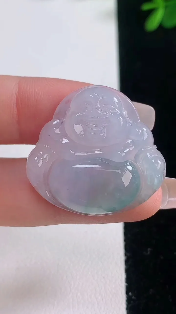 天然A货翡翠冰种飘花佛公吊坠，尺寸28-30-6，重量:7.41g
12月21日