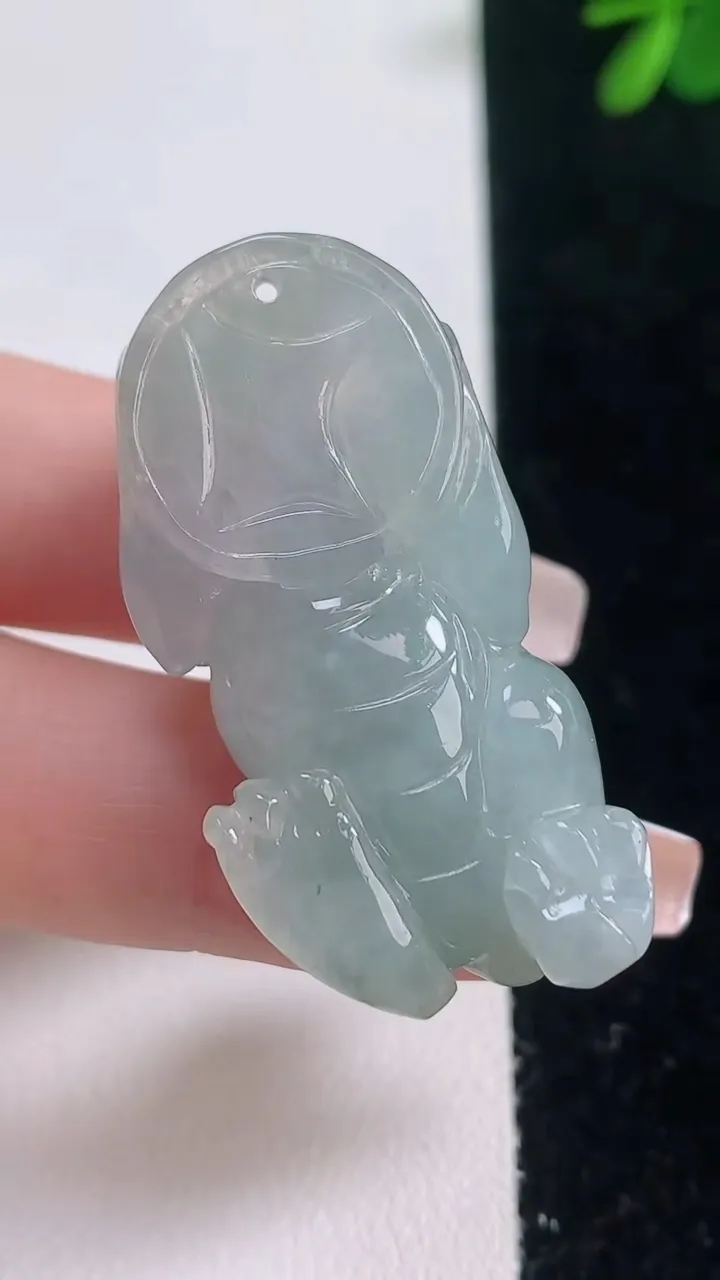 天然A货翡翠貔貅吊坠，尺寸39.7-20.7-21.6，重量:24.16g
12月21日