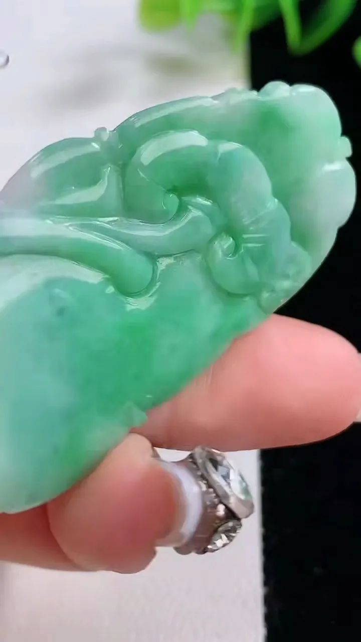 天然A货翡翠年年有余吊坠，尺寸54.3-28-6，重量:17.08g
12月22日