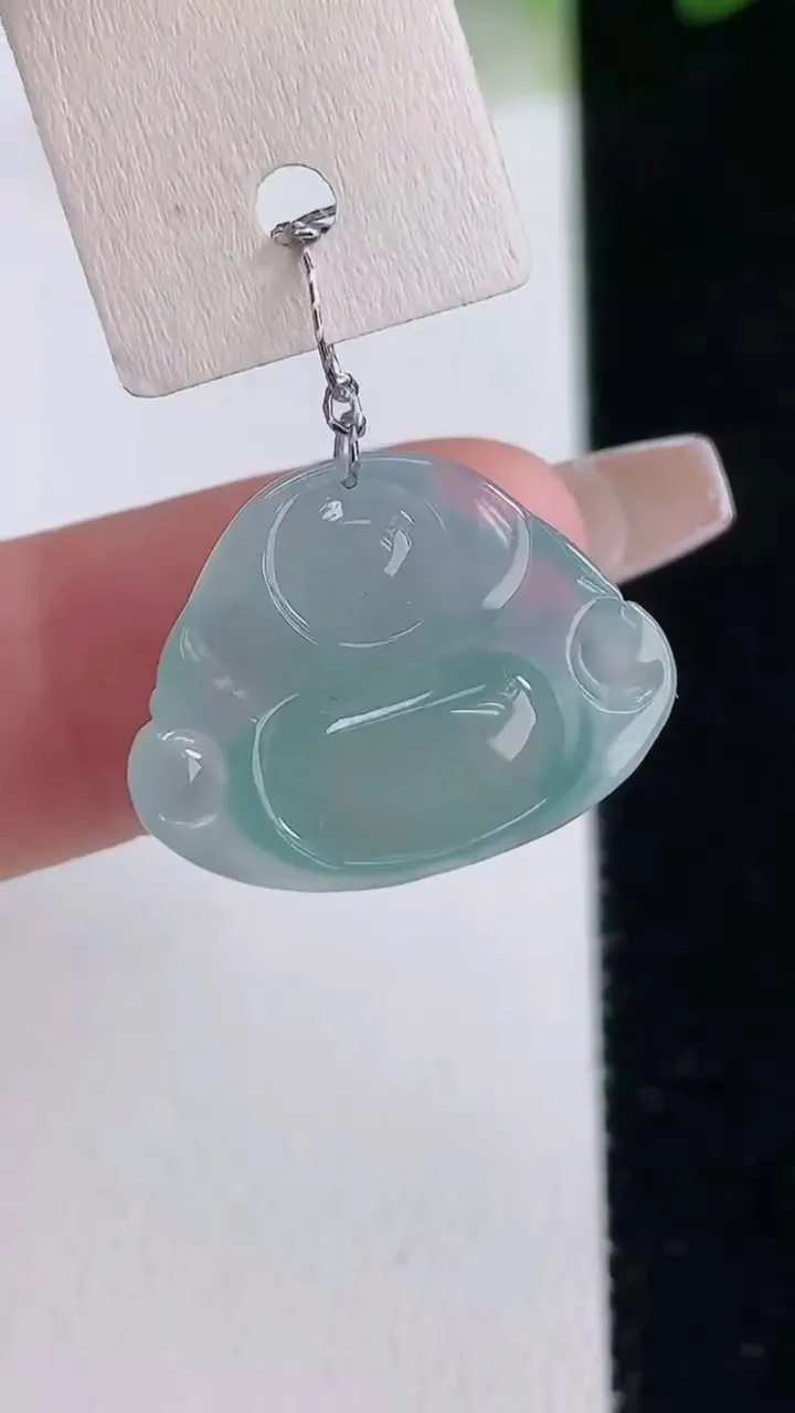 天然A货翡翠佛公吊坠，尺寸15.9-21-7，重量:3.71g
12月22日