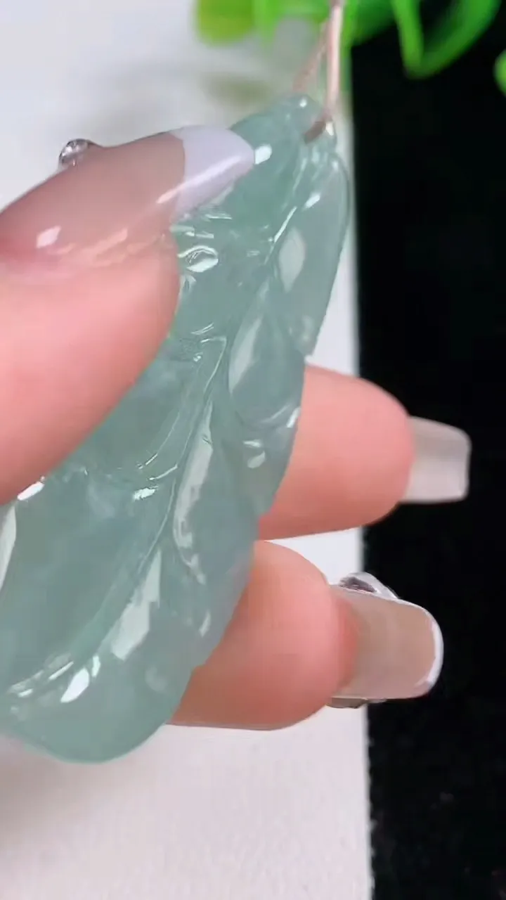 天然A货翡翠金枝玉叶 叶子吊坠，尺寸54-22.2-5.8，重量:13.54g
12月22日