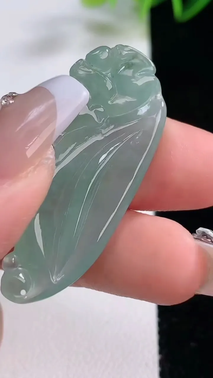 天然A货翡翠福瓜吊坠，尺寸42.2-17.5-5，重量:6.21g
12月22日