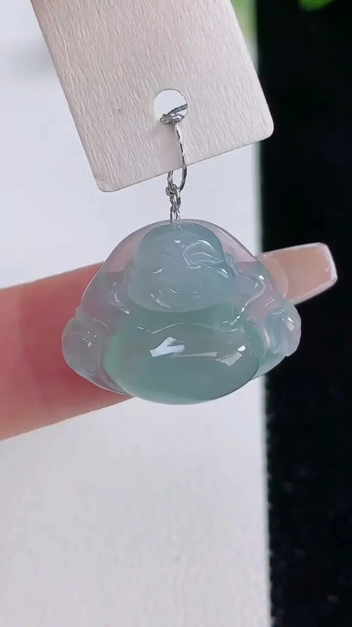 天然A货翡翠佛公吊坠，尺寸15.9-21-7，重量:3.71g
12月22日