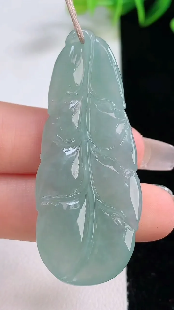 天然A货翡翠金枝玉叶 叶子吊坠，尺寸54-22.2-5.8，重量:13.54g
12月22日