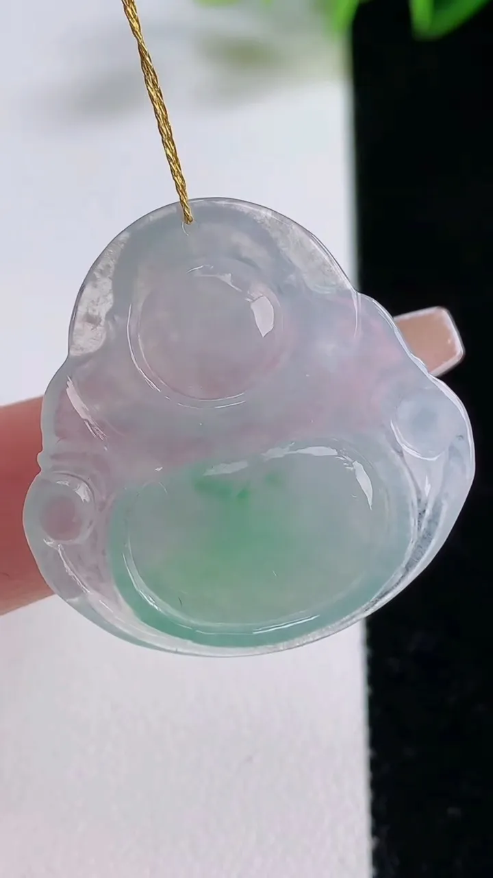 天然A货翡翠佛公吊坠，尺寸29-29.5-4.7，重量:6.48g
12月22日