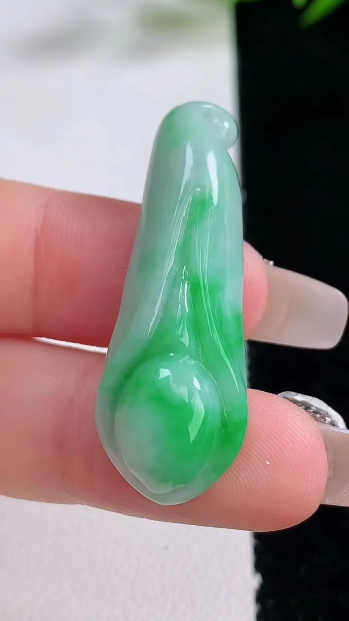 天然A货翡翠玉兰花吊坠，尺寸38.8-13.7-7，重量:6.64g
12月24日