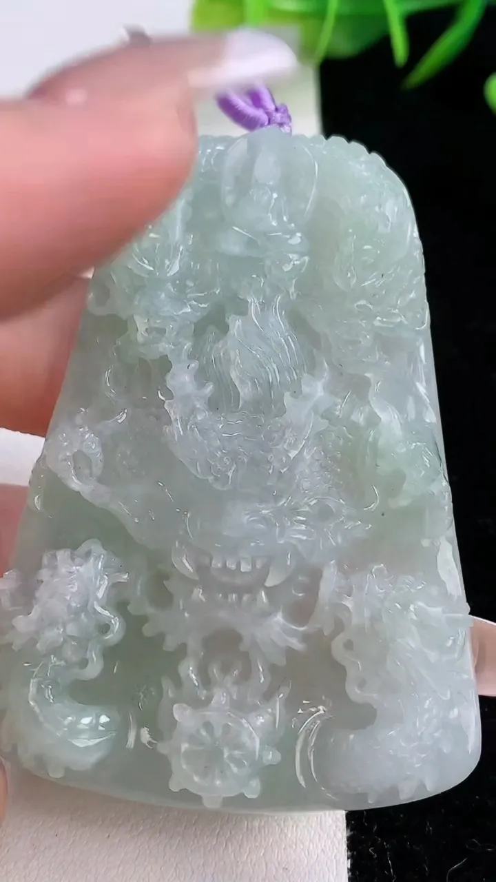 天然A货翡翠九龙至尊 龙牌吊坠，尺寸63-45.2-9，重量:49.03g
12月24日