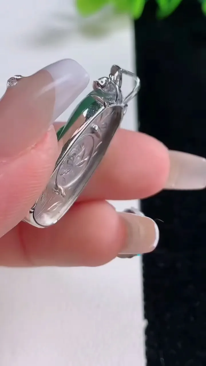 天然A货翡翠金枝玉叶 叶子吊坠，尺寸26.8-14.5-6，重量:5.69g
12月25日