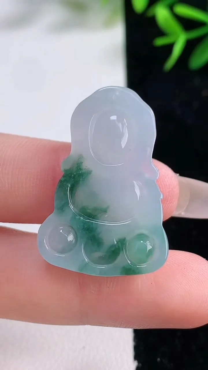 天然A货翡翠飘花宝宝佛吊坠，尺寸32-21.8-6，重量:6.58g
12月27日