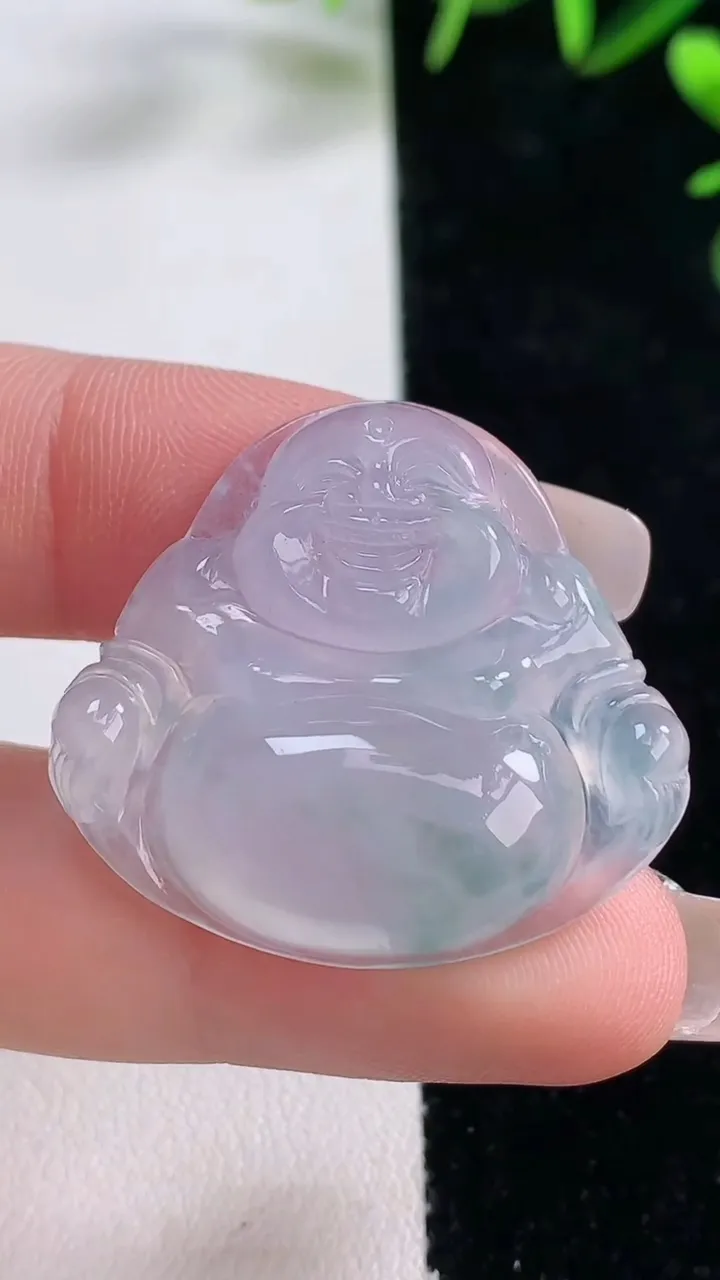 天然A货翡翠冰种紫罗兰飘花佛公吊坠，尺寸28.5-31.5-6，重量:8.17g
12月27日