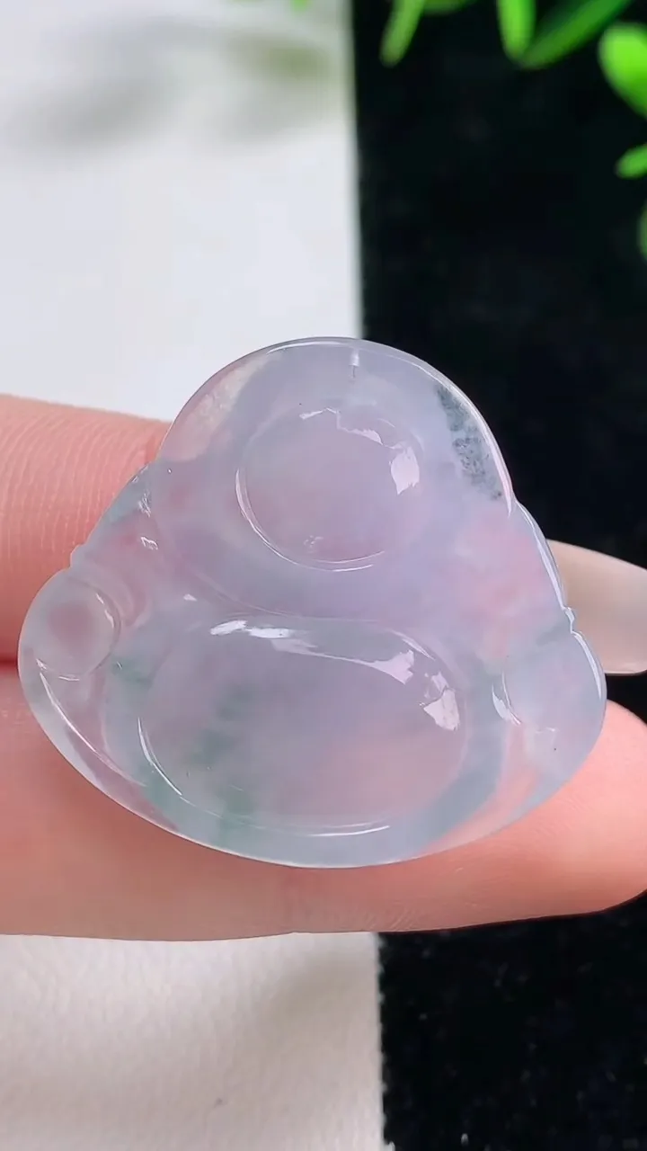 天然A货翡翠冰种紫罗兰飘花佛公吊坠，尺寸28.5-31.5-6，重量:8.17g
12月27日