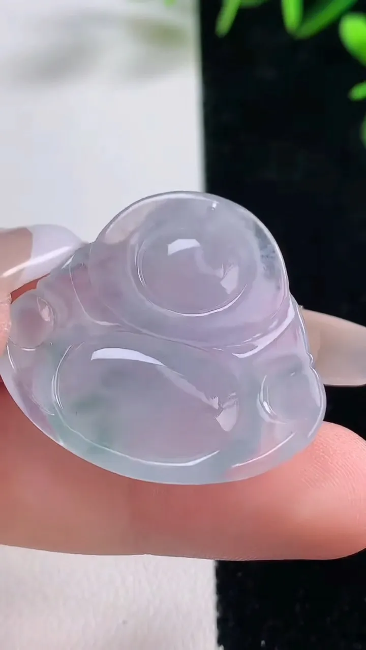 天然A货翡翠冰种紫罗兰飘花佛公吊坠，尺寸28.5-31.5-6，重量:8.17g
12月27日