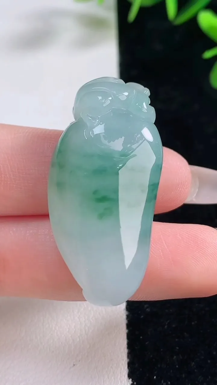 天然A货翡翠冰种飘花福瓜吊坠，尺寸39-18.2-12.4，重量:15.93g
12月27日