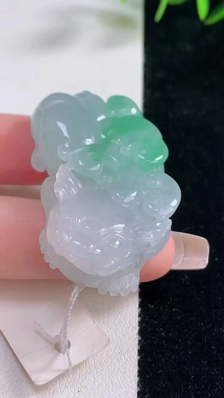 天然A货翡翠貔貅吊坠，尺寸46.4-25-12，重量:28.63g
12月28日