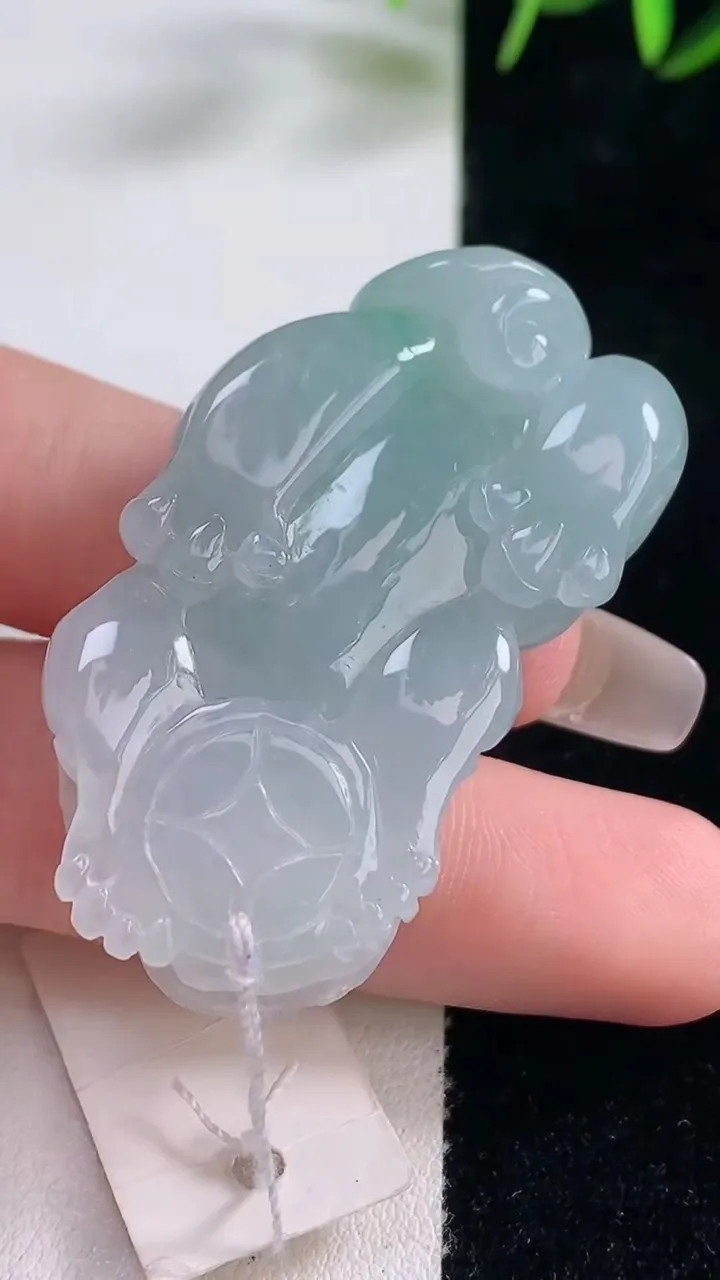 天然A货翡翠貔貅吊坠，尺寸46.4-25-12，重量:28.63g
12月28日