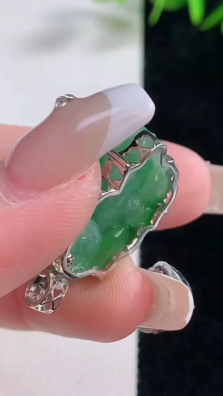 天然A货翡翠貔貅吊坠，尺寸22.4-12.8-11，重量:6.02g
12月28日