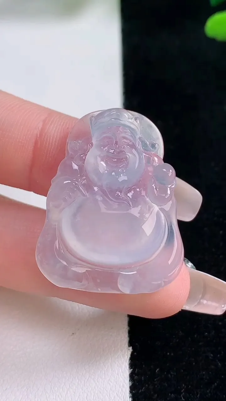 天然A货翡翠种紫罗兰财神爷吊坠，尺寸31.8-25.5-5.9，重量:8.06g
12月29日