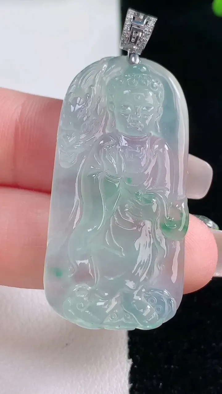 天然A货翡翠祥龙阿弥陀佛吊坠，尺寸40.7-20-4.6，重量:10.10g
12月29日