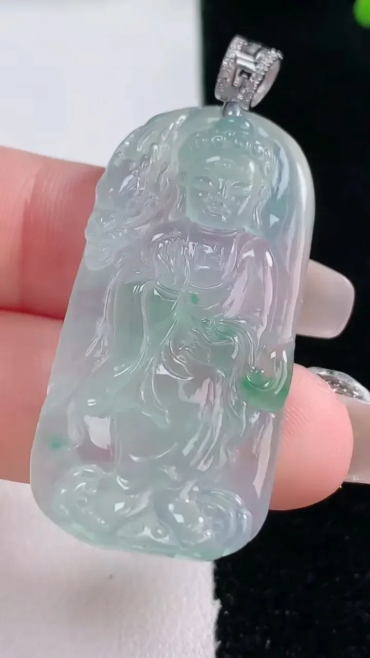 天然A货翡翠祥龙阿弥陀佛吊坠，尺寸40.7-20-4.6，重量:10.10g
12月29日