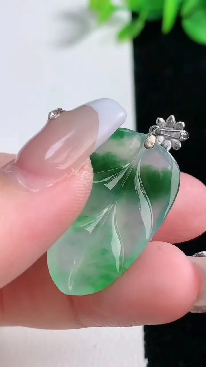 天然A货翡翠金枝玉叶 叶子吊坠，尺寸29.3-17.5-4，重量:4.12g
12月31日