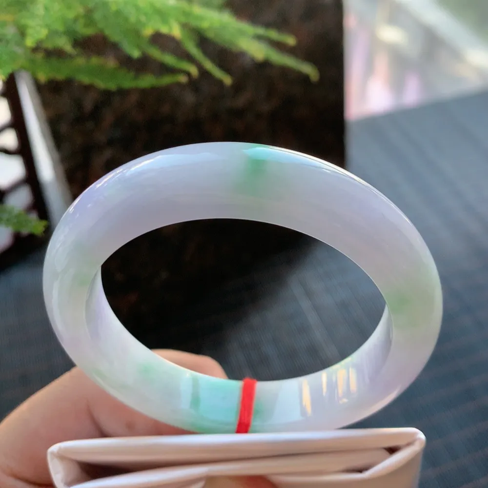 正圈冰糯春彩 无瑕 尺寸:54.7/12.5/8 超美