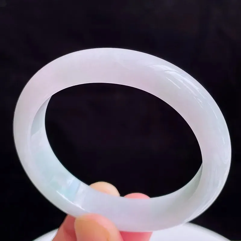 54圈贵妃天然翡翠A货手镯好种水春彩水润手镯48.40g